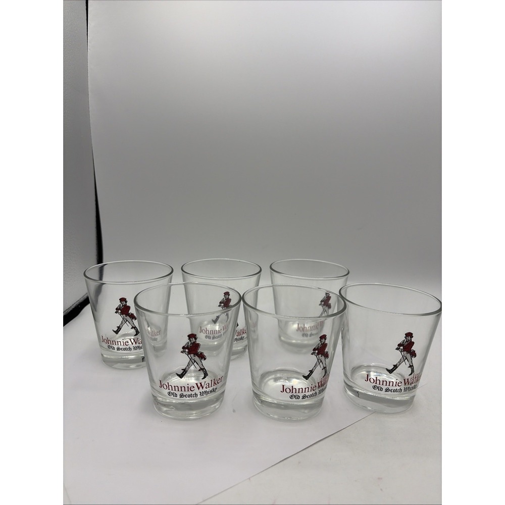 Johnnie Walker Shot Glasses‎ Original Whiskey Liquor Souvenir - Lot of 3 EACH !!